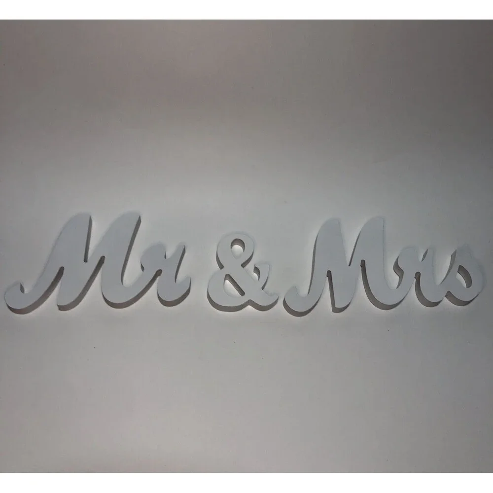 Wedding Sign Mrs & Mrs White Wooden Wedding Decor Reception Table Sign
